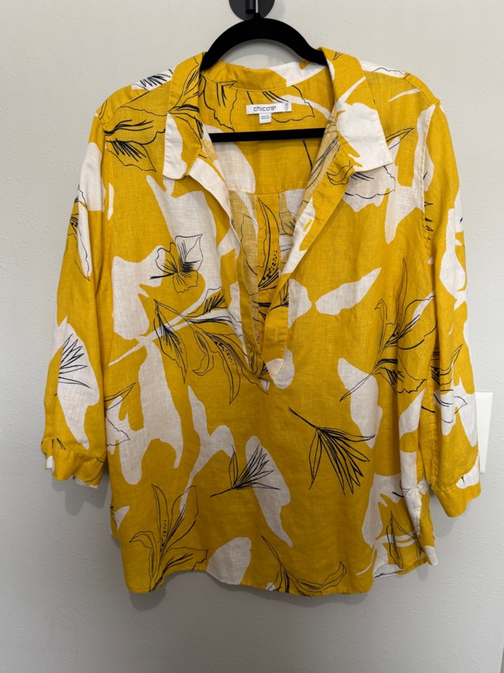 Chico’s Linen 3/4 Sleeve Shirt